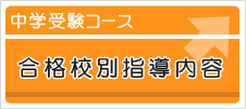 中学受験コース 合格校別指導内容
