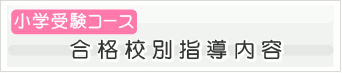 小学受験コース 合格校別指導内容